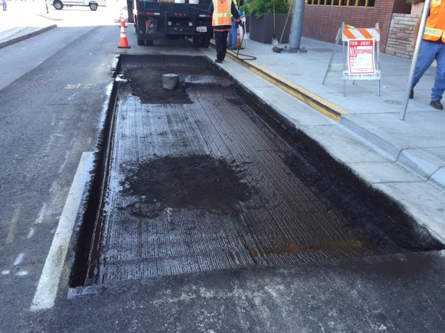Underground 
    utilities at First Street & San Carlos Ave. in San Jose are repaired using 
    Tack Oil & Hot Mix Asphalt manufactured by Reed & Graham, Inc.