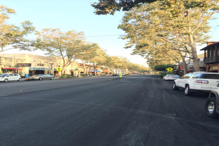 Downtown Willow Glen’s 
    Lincoln Ave. looks great after crews installed Micro Surface Emulsion Produced 
    by Reed & Graham, Inc.